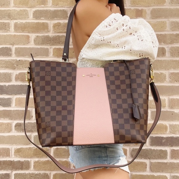 Authentic❤️Louis Vuitton Jersey Tok Zip Tote Crossbody Handbag Damier Leather - Picture 2 of 14